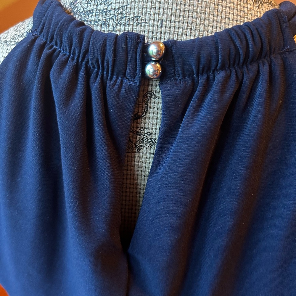 White House Black Market navy halter top. - Picture 5 of 9